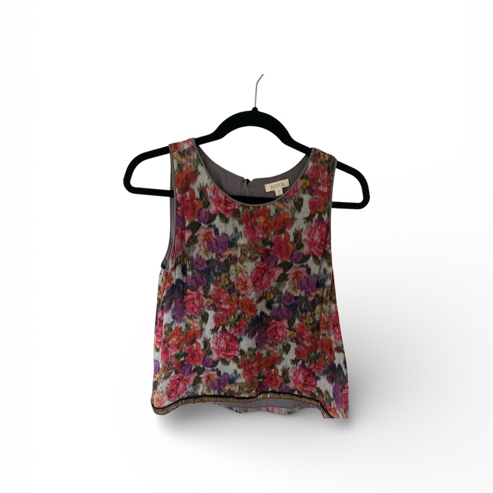 Weston Wear Floral Tank Top in Pink & Purple